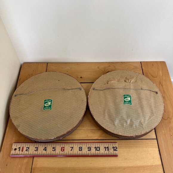 Pansy & Poppy Cross Stitch Embroidery Round Gesso Picture Frame Vintage Set of 2 - Picture 11 of 11